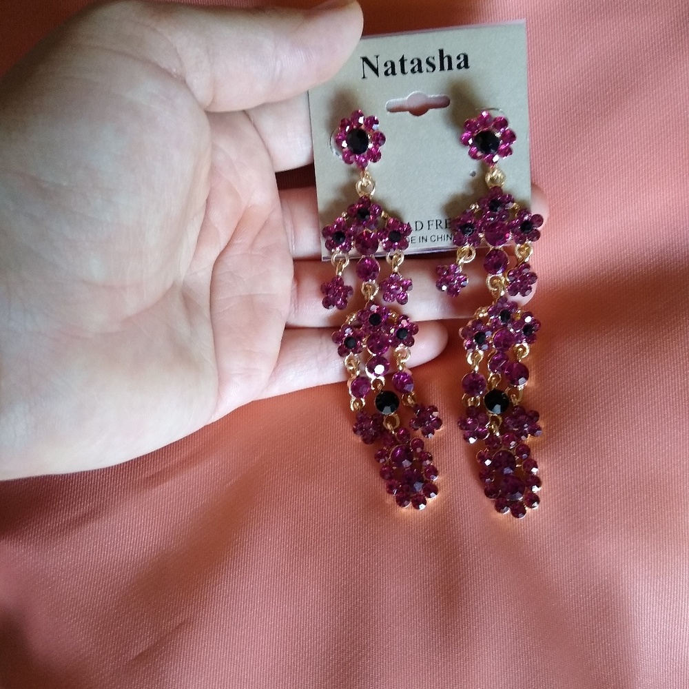 Natasha Accessories
Floral Crystal Drop Chandelier